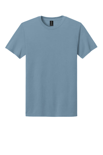 Front View of StoneBlue Gildan Gildan Performance T-Shirt. 42000 plain