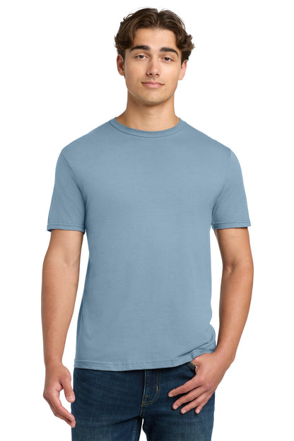 Front View of StoneBlue Gildan Softstyle T-Shirt. 64000 plain