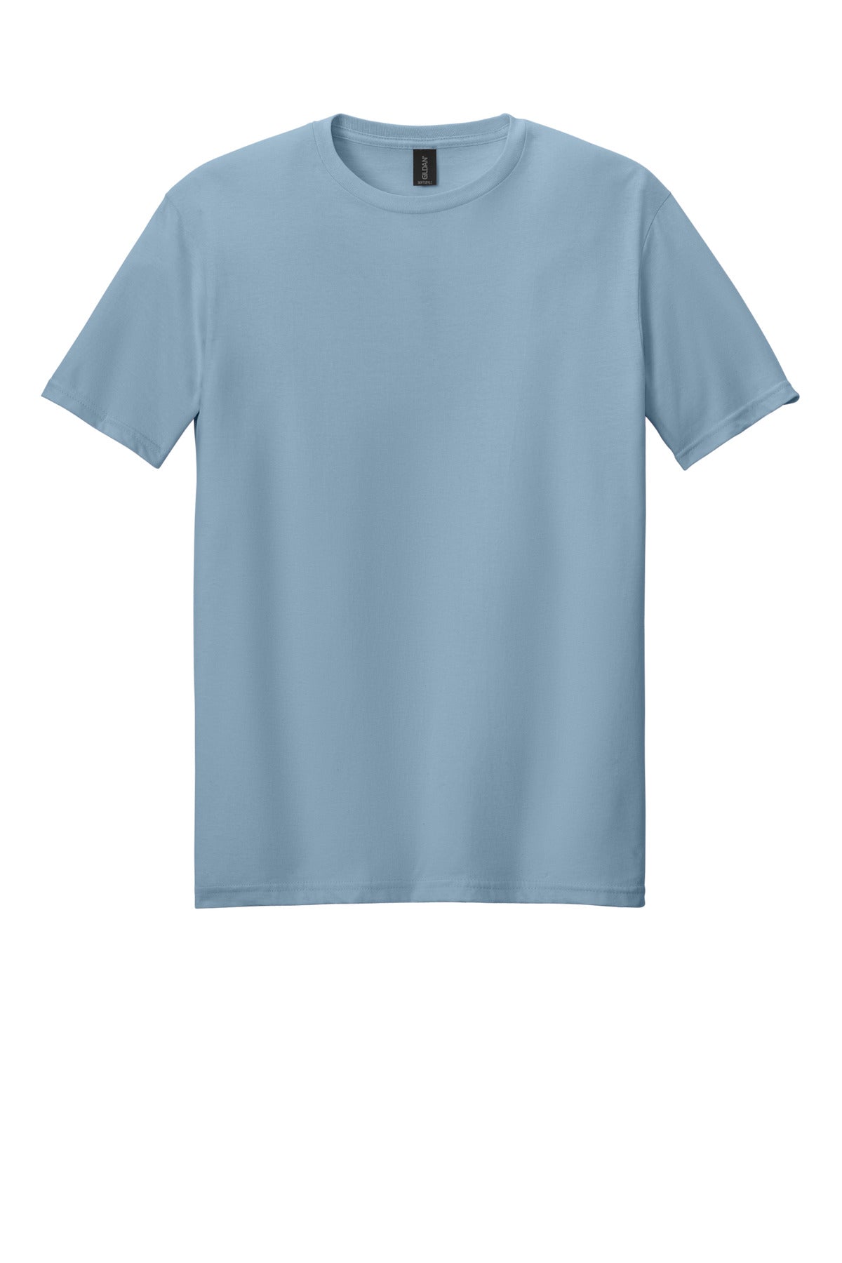 Front View of StoneBlue Gildan Softstyle T-Shirt. 64000 plain