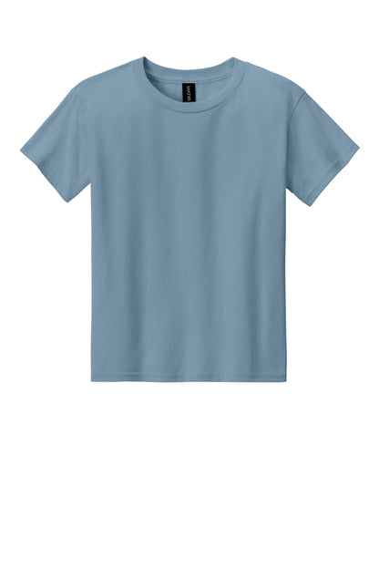 Front View of StoneBlue Gildan Youth Light Cotton Tee 3000B