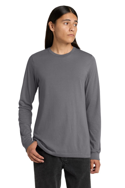 Front View of Storm BELLA+CANVAS Unisex Jersey Long Sleeve Tee. BC3501 plain
