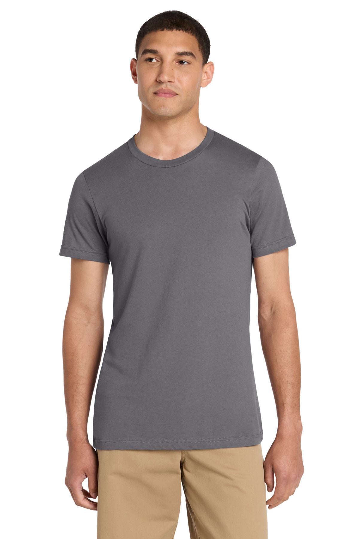 Front View of Storm BELLA+CANVAS Unisex Jersey Short Sleeve Tee. BC3001 plain