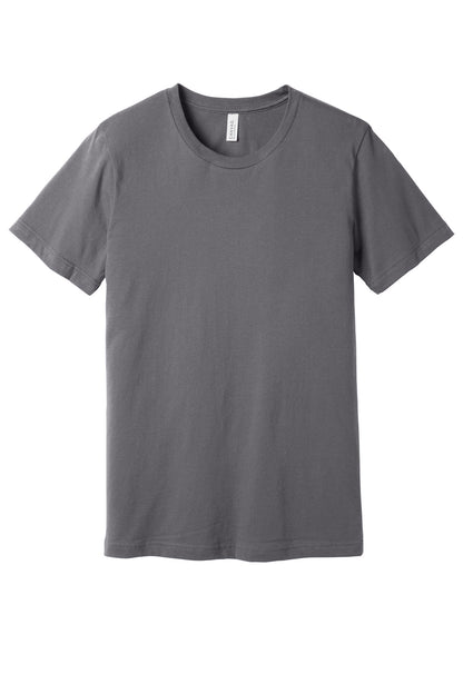 Front View of Storm BELLA+CANVAS Unisex Jersey Short Sleeve Tee. BC3001 plain