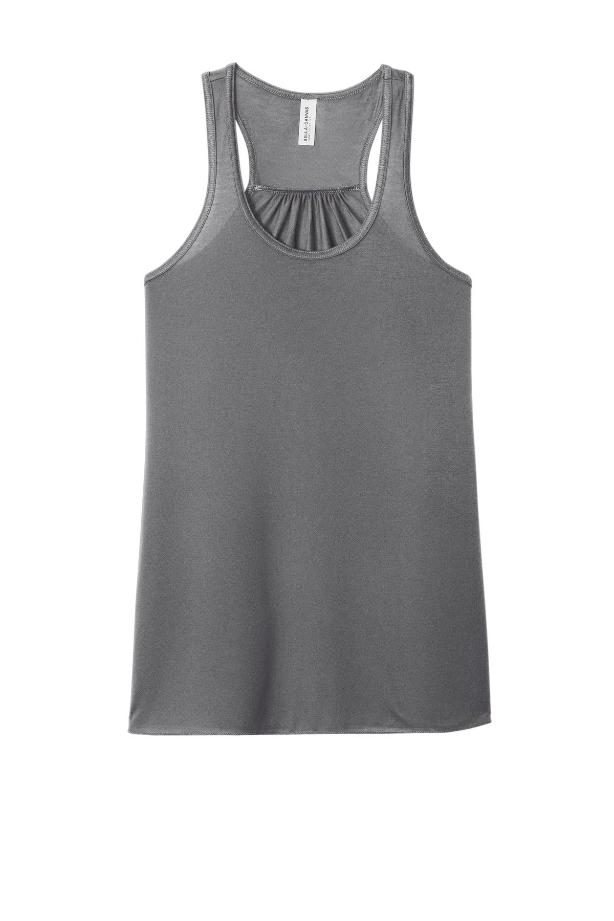 Front View of Storm BELLA+CANVAS Women's Flowy Racerback Tank. BC8800 plain