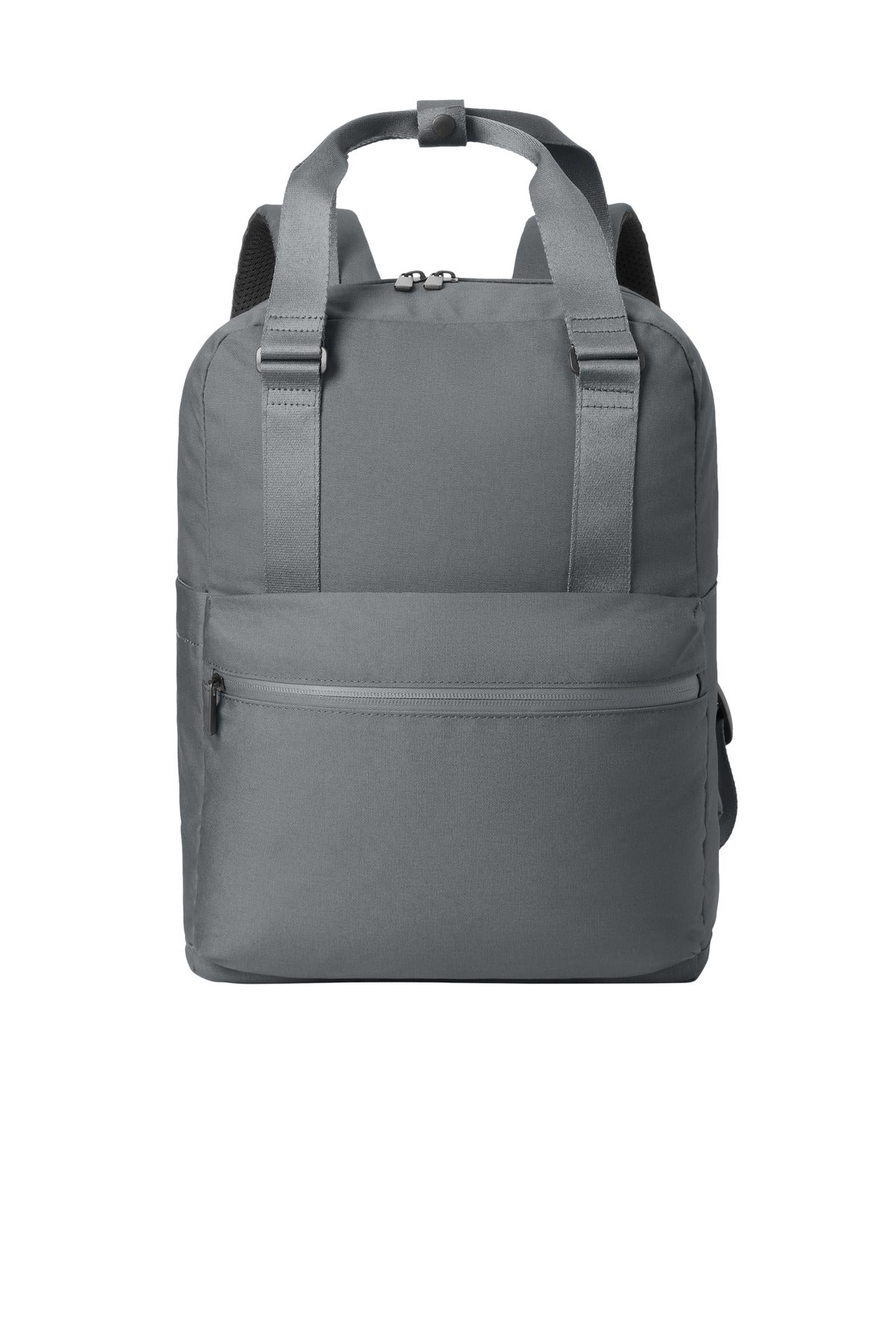 Front View of StormGrey Mercer+Mettle Claremont Handled Backpack MMB211 plain
