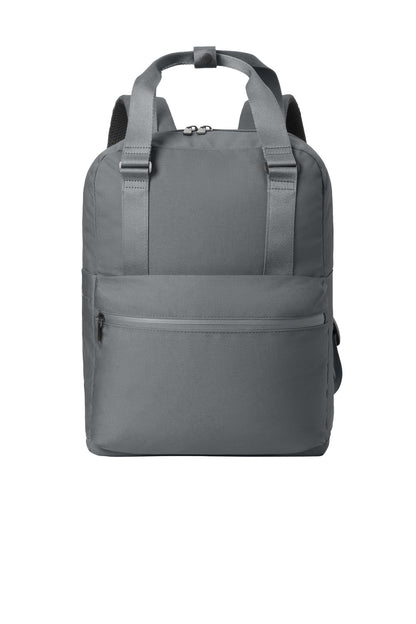 Front View of StormGrey Mercer+Mettle Claremont Handled Backpack MMB211 plain