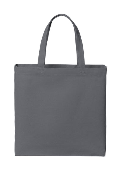 Front View of StormGrey Port Authority Cotton Canvas Tote BG424 plain