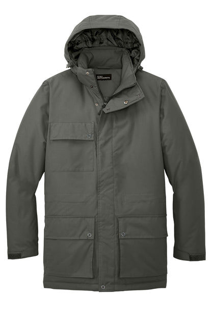 Front View of StormGrey Port Authority Excursion Parka J599 plain