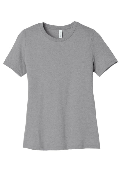 Front View of StormTB BELLA+CANVAS Women's Relaxed Triblend Tee BC6413 plain