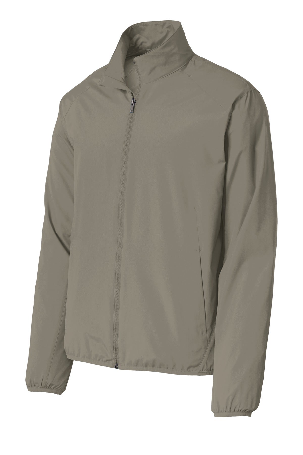 Front View of Stratus Grey Port Authority Zephyr Full-Zip Jacket. J344 plain