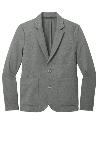Front View of StrmGryHtr Mercer+Mettle Relaxed Knit Blazer MM3030 plain