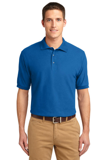 Front View of Strong Blue Port Authority Extended Size Silk Touch Polo K500ES plain