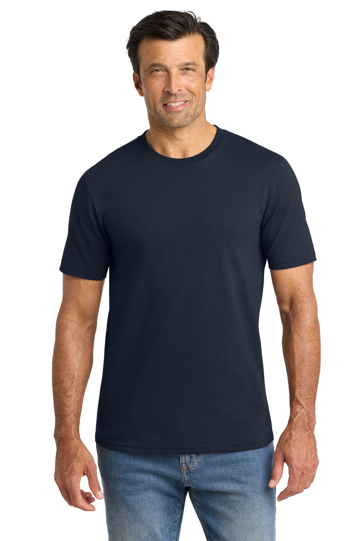 Front View of StrongNavy Volunteer Knitwear Chore Tee VL60 plain