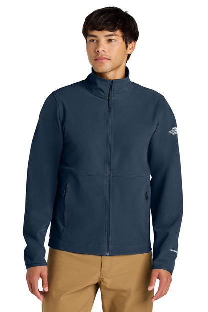 Front View of SummitNavy The North Face Edge Stretch Soft Shell Jacket NF0A8ENN plain