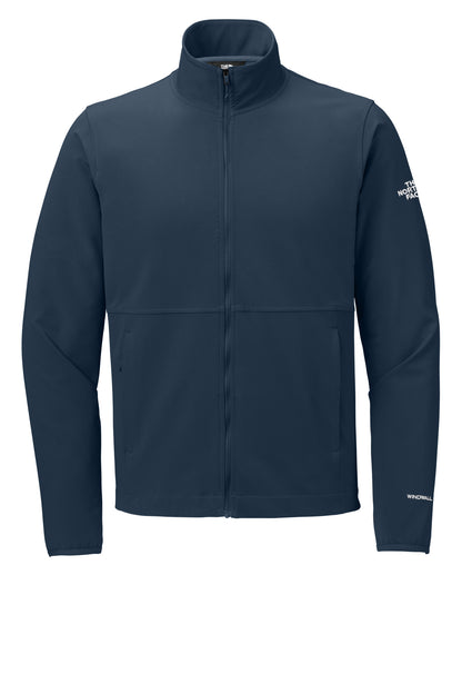 Front View of SummitNavy The North Face Edge Stretch Soft Shell Jacket NF0A8ENN plain