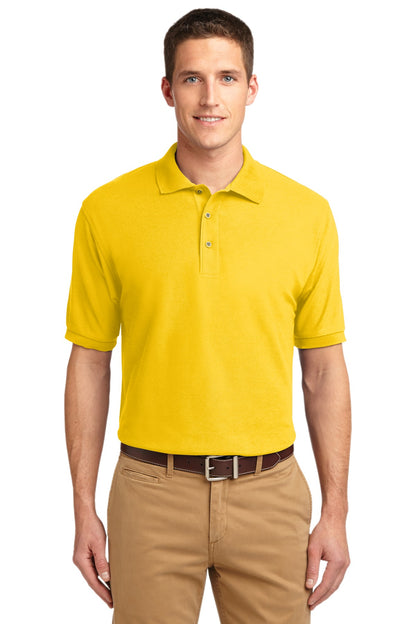 Front View of Sunflower Yllw Port Authority Silk Touch Polo K500 plain