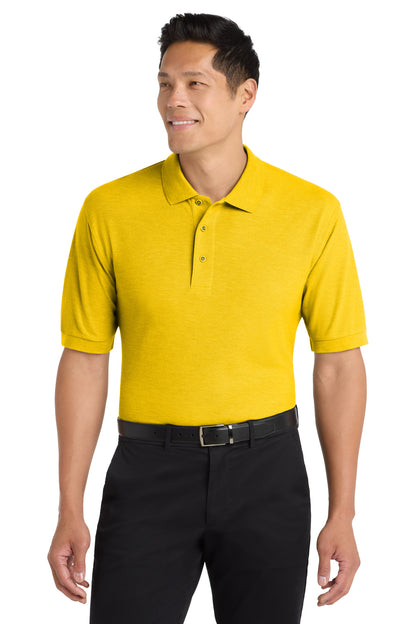 Front View of Sunflower Yllw Port Authority Silk Touch Polo K500 plain