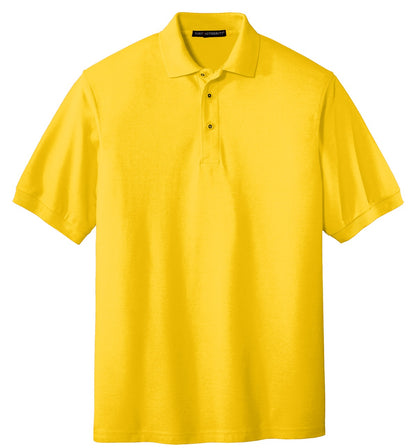 Front View of Sunflower Yllw Port Authority Silk Touch Polo K500 plain