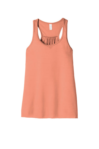 Front View of Sunset BELLA+CANVAS Women's Flowy Racerback Tank. BC8800 plain