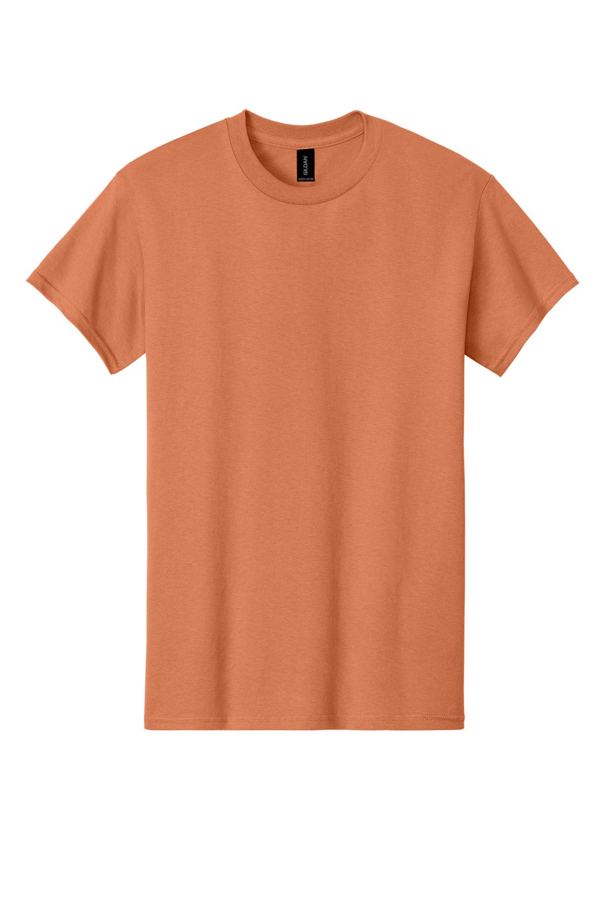 Front View of Sunset Gildan - Heavy Cotton 100% Cotton T-Shirt. 5000 plain