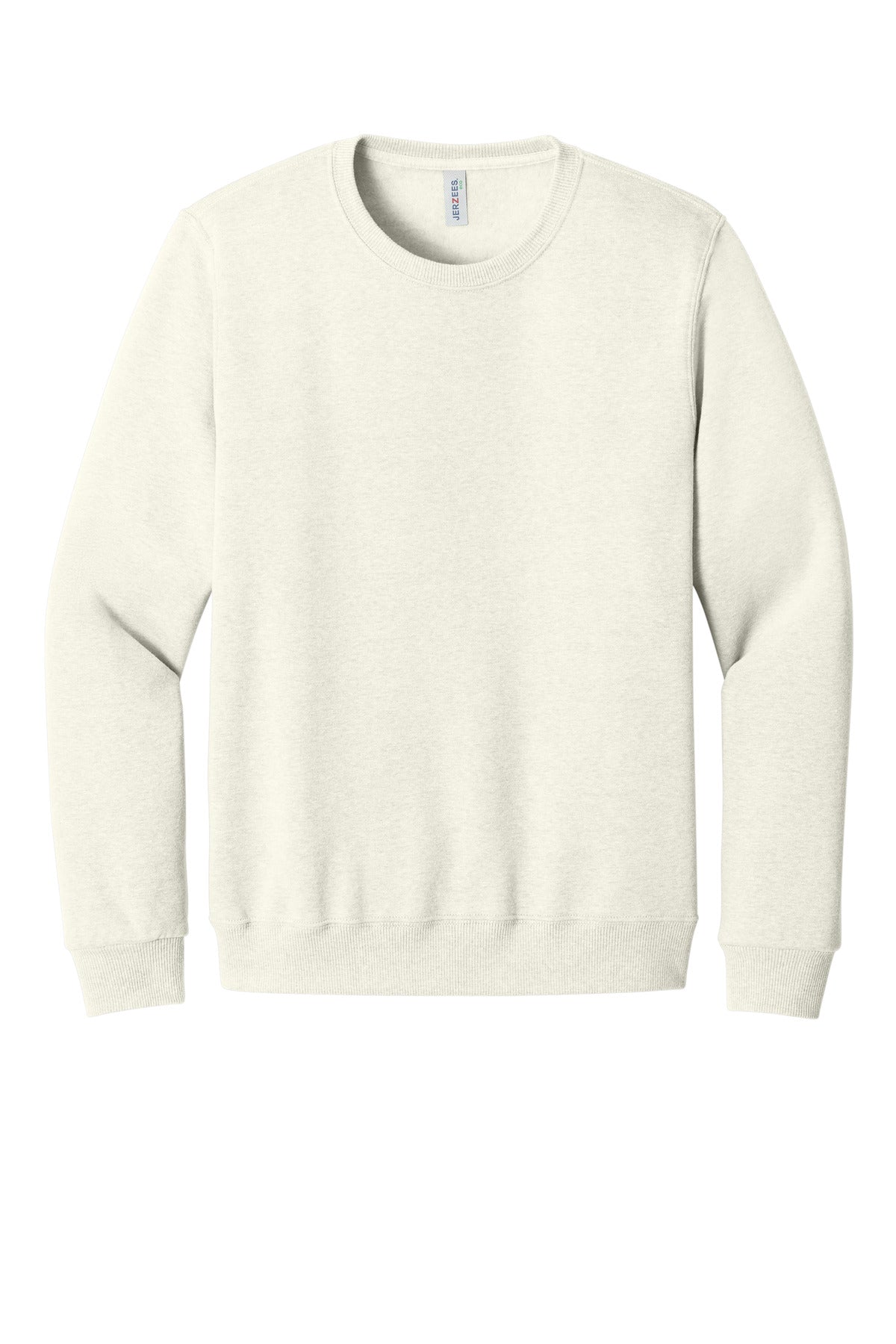 Front View of SwtCrmHthr Jerzees Eco Premium Blend Crewneck Sweatshirt 701M plain