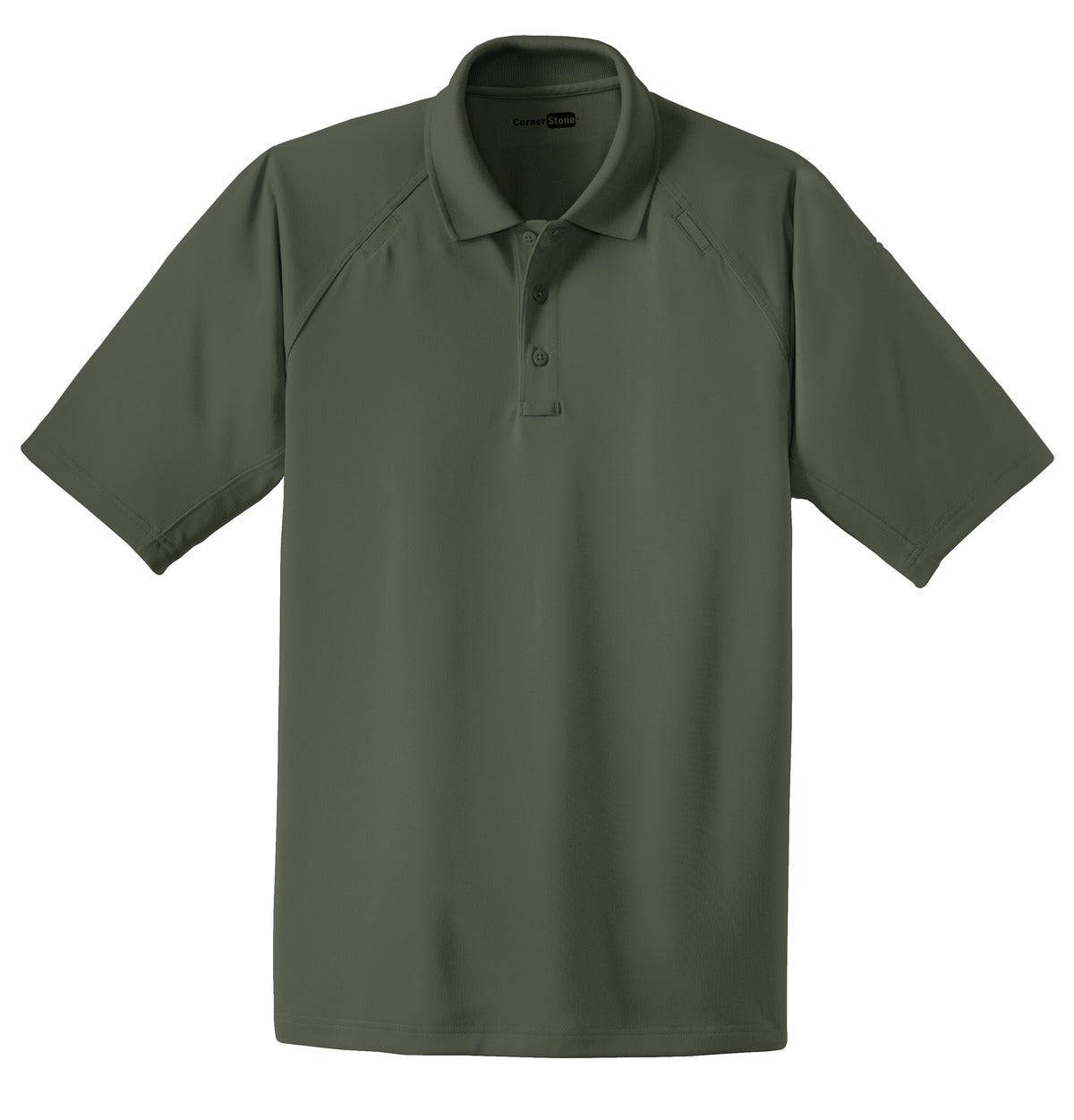 Front View of Tactical Green CornerStone - Select Snag-Proof Tactical Polo. CS410 plain