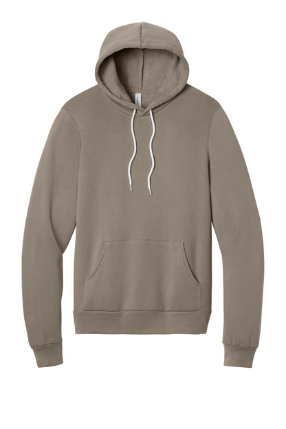 Front View of Tan BELLA+CANVAS Unisex Sponge Fleece Pullover Hoodie. BC3719 plain