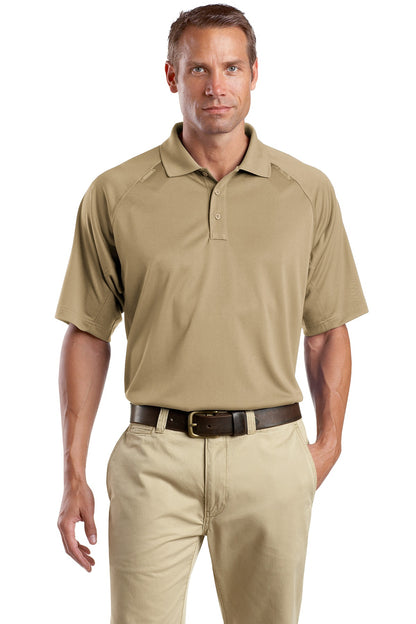 Front View of Tan CornerStone - Select Snag-Proof Tactical Polo. CS410 plain