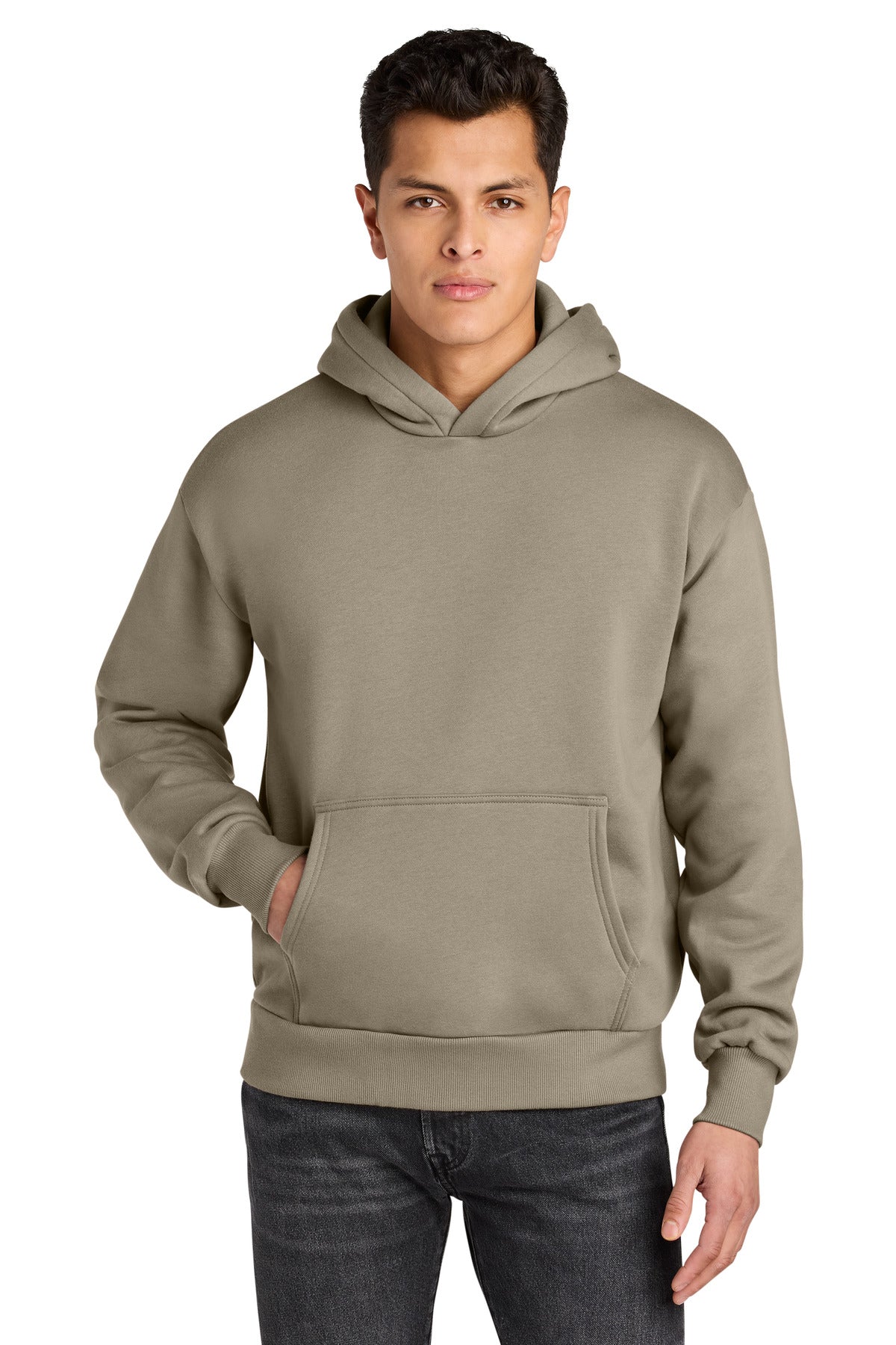 Front View of Tan Next Level Apparel Heavyweight Hoodie NL9307 plain