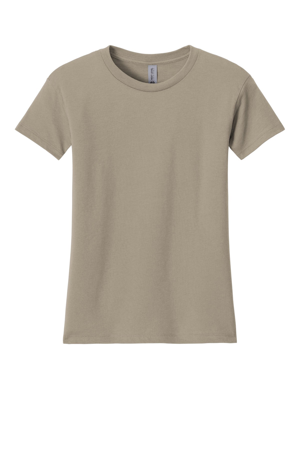 Front View of Tan Next Level Apparel Women's Cotton Relaxed Tee NL3910 plain