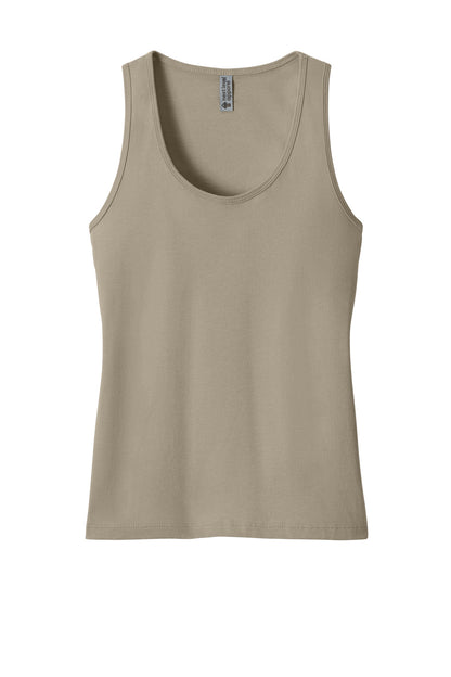 Front View of Tan Next Level Apparel Women's Cotton Tank NL3933 plain