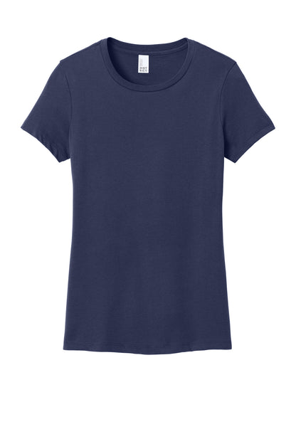 Front View of Tanzanite District Women's Perfect Weight Tee. DM104L plain