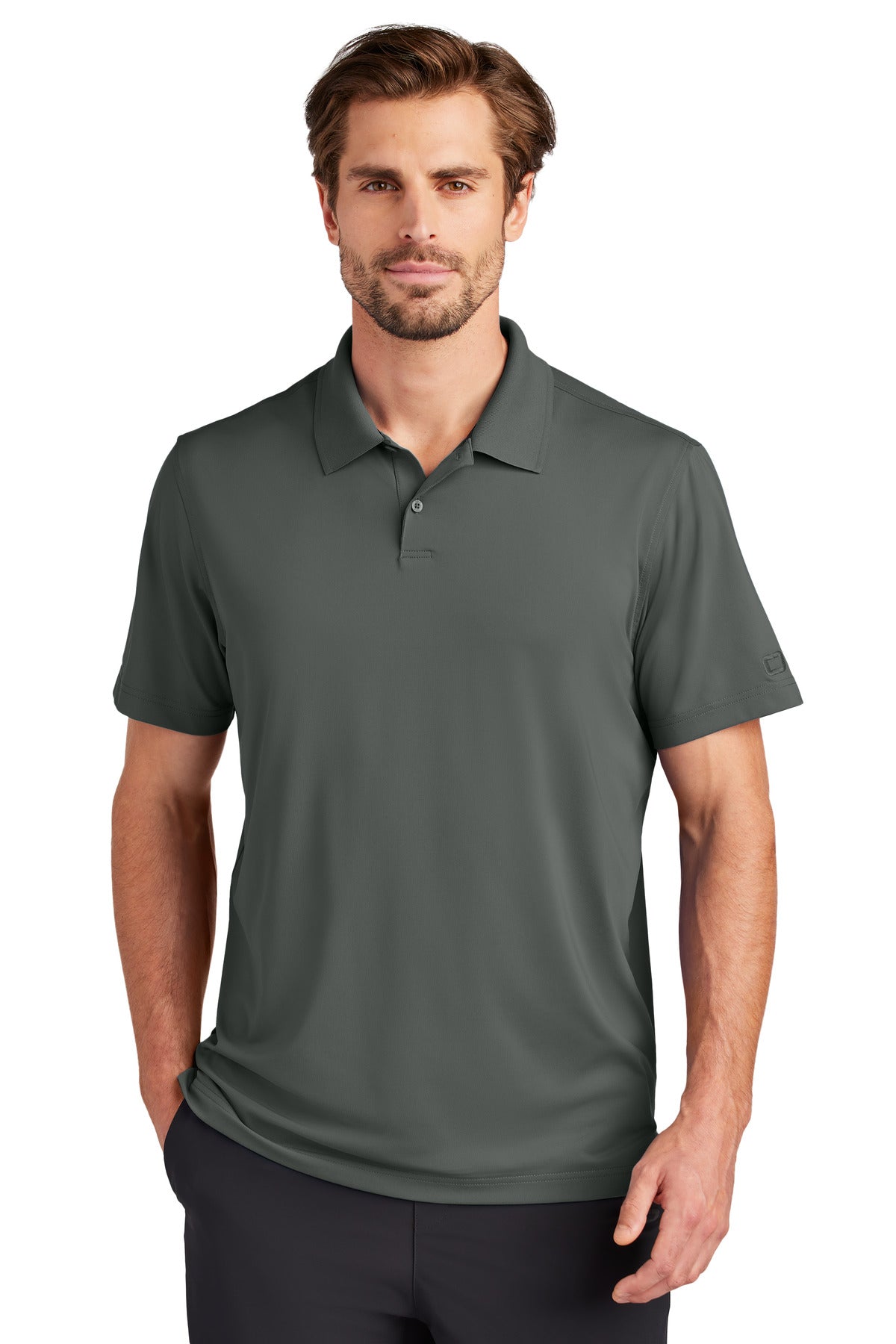 Front View of TarmacGrey OGIO Regain Polo OG170 plain