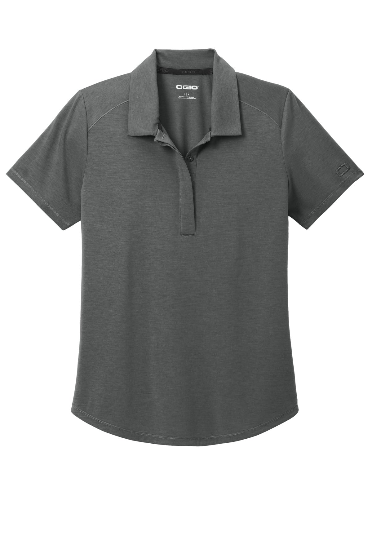 Front View of TarmacGrey OGIO Women's Motion Polo LOG152 plain