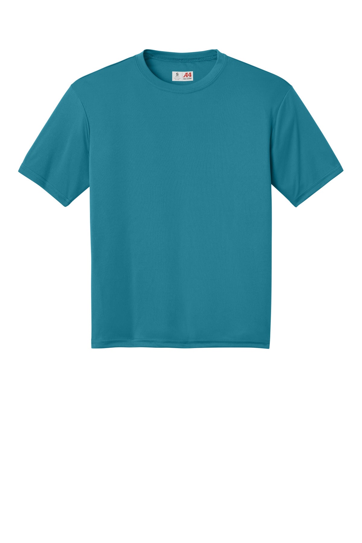 Front View of Teal A4 Cooling Performance Short Sleeve Tee A4N3142 plain