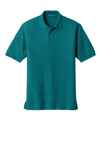 Front View of Teal Green Port Authority Silk Touch Polo K500 plain