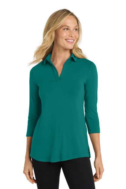 Front View of TealGreen Port Authority Women's Luxe Knit Tunic. LK5601 plain