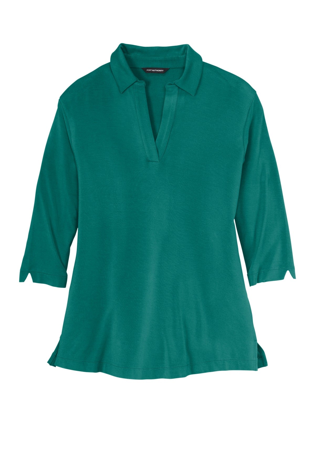 Front View of TealGreen Port Authority Women's Luxe Knit Tunic. LK5601 plain
