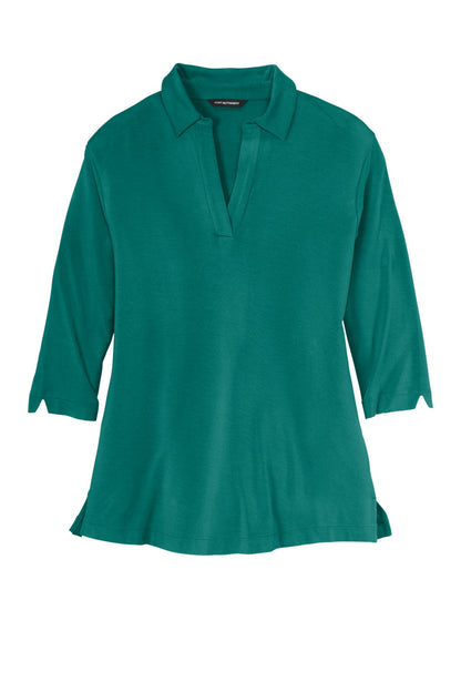 Front View of TealGreen Port Authority Women's Luxe Knit Tunic. LK5601 plain