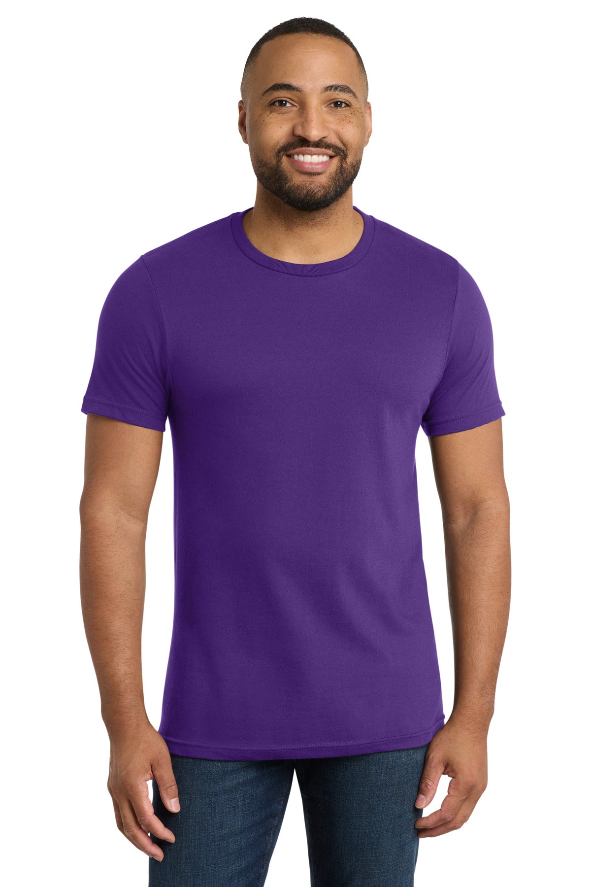 Front View of Team Purple Port & Co Bouncer Tee PC600 plain