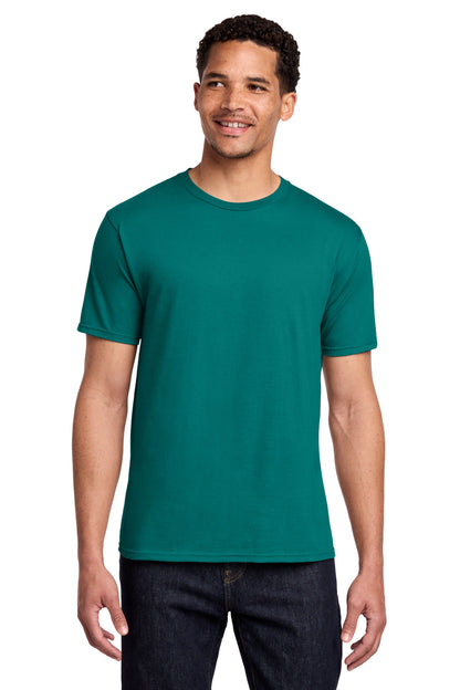Front View of Team Teal Port & Co Fan Favorite Tee. PC450 plain