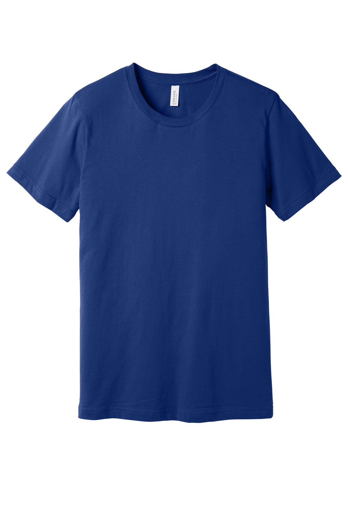 Front View of TeamNavy BELLA+CANVAS Unisex Jersey Short Sleeve Tee. BC3001 plain