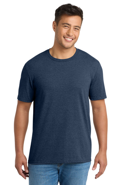 Front View of TeamNavyHt Port & Co Tri-Blend Tee. PC330 plain