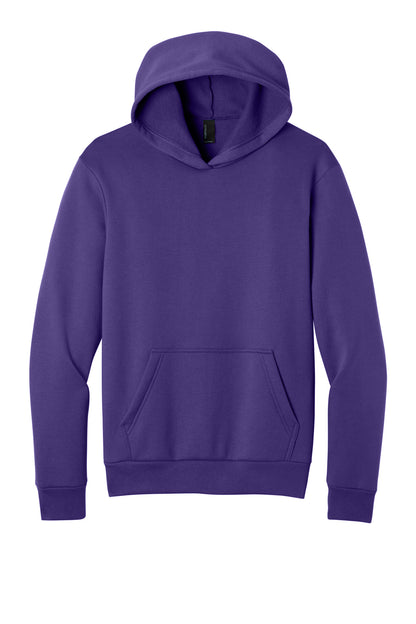 Front View of TeamPurple Port & Co Easy Fleece Pullover Hooded Sweatshirt PC68H plain