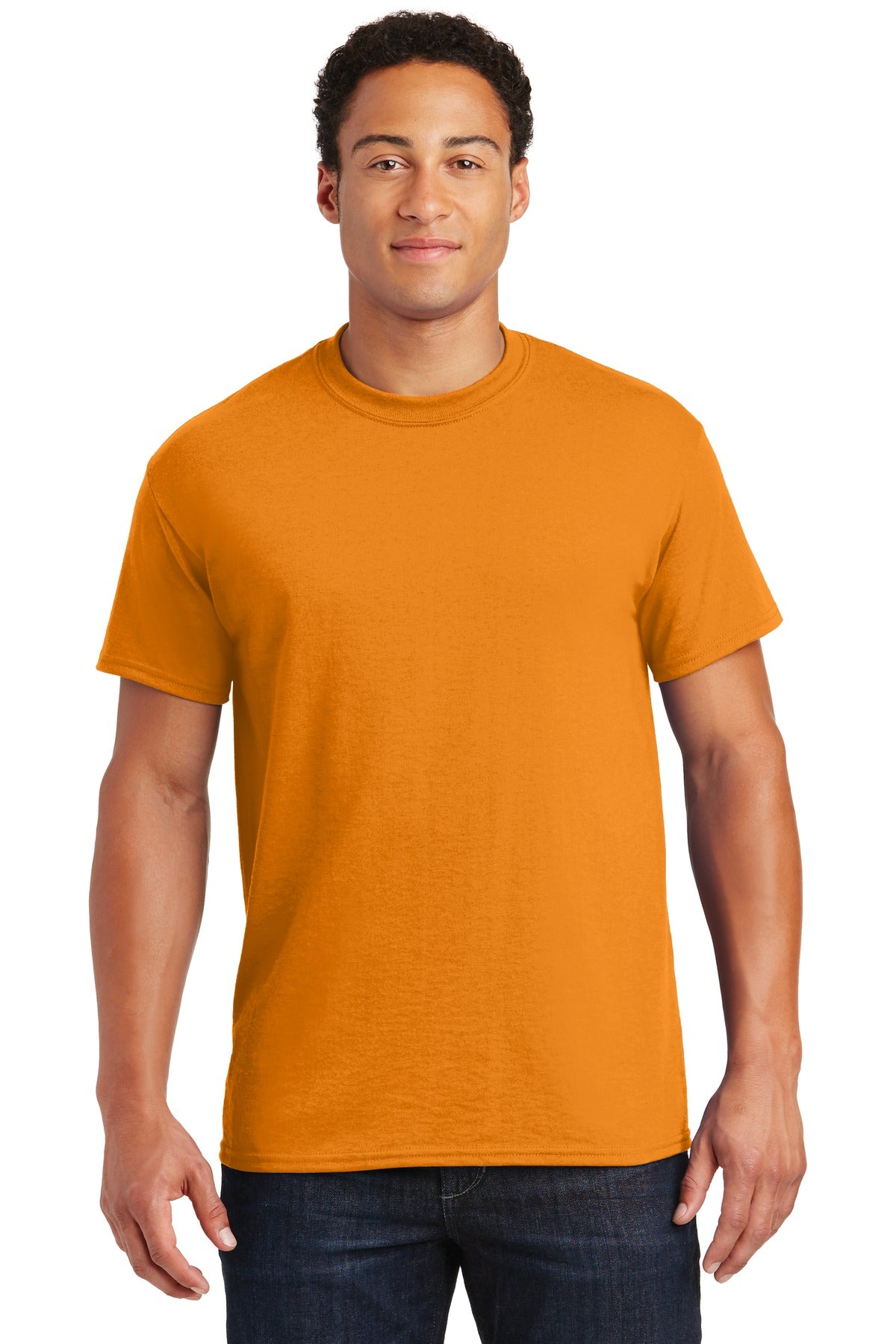Front View of Tennessee Orng Gildan DryBlend 50 Cotton/50 Poly T-Shirt. 8000 plain