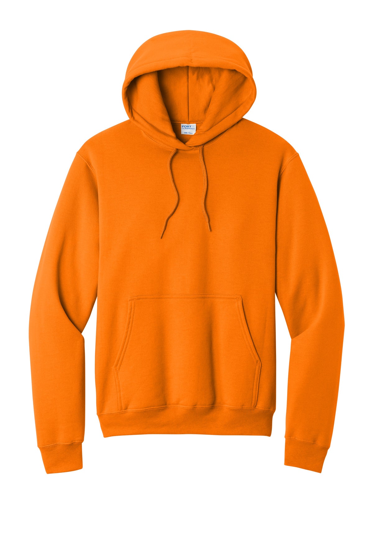 Front View of TennOrange Port & Co Core Fleece Pullover Hooded Sweatshirt. PC78H plain
