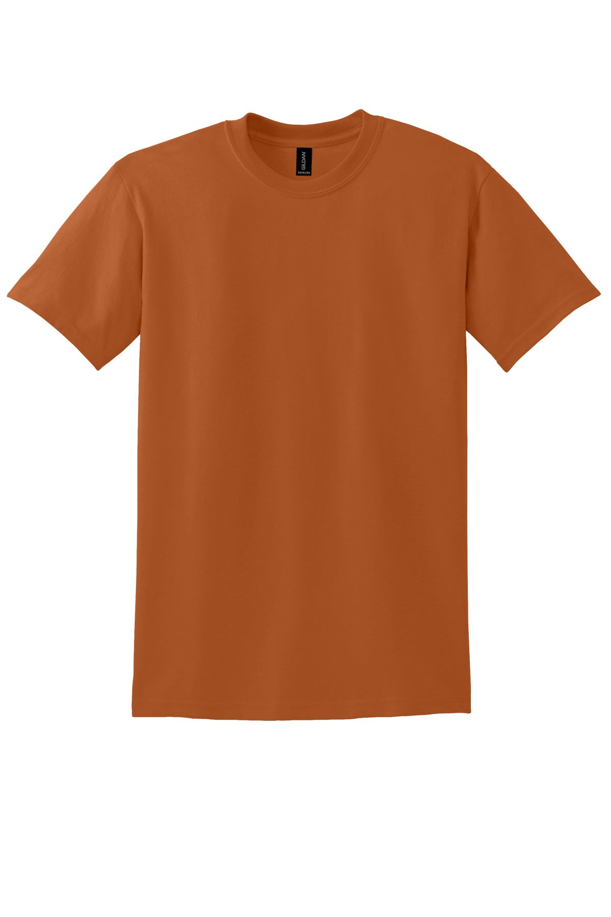 Front View of Texas Orange Gildan DryBlend 50 Cotton/50 Poly T-Shirt. 8000 plain