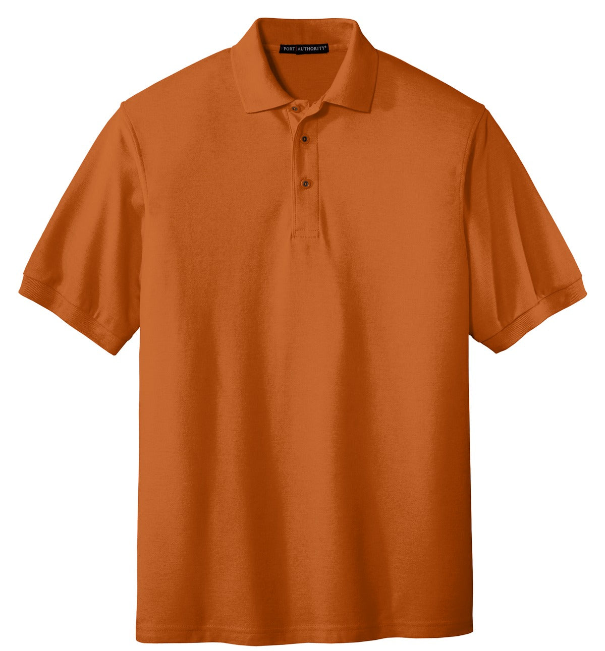 Front View of Texas Orange Port Authority Extended Size Silk Touch Polo K500ES plain