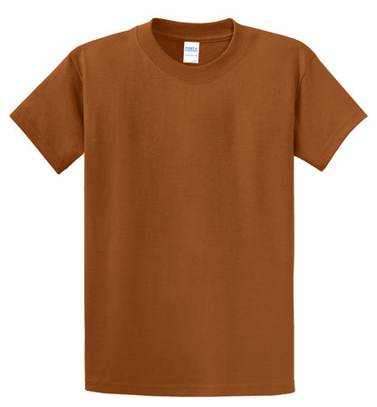 Front View of Texas Orange Port & Co Essential Tee. PC61 plain
