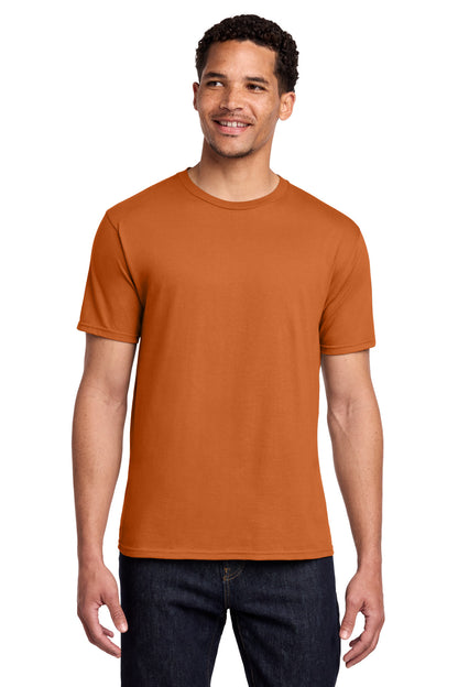 Front View of Texas Orange Port & Co Fan Favorite Tee. PC450 plain